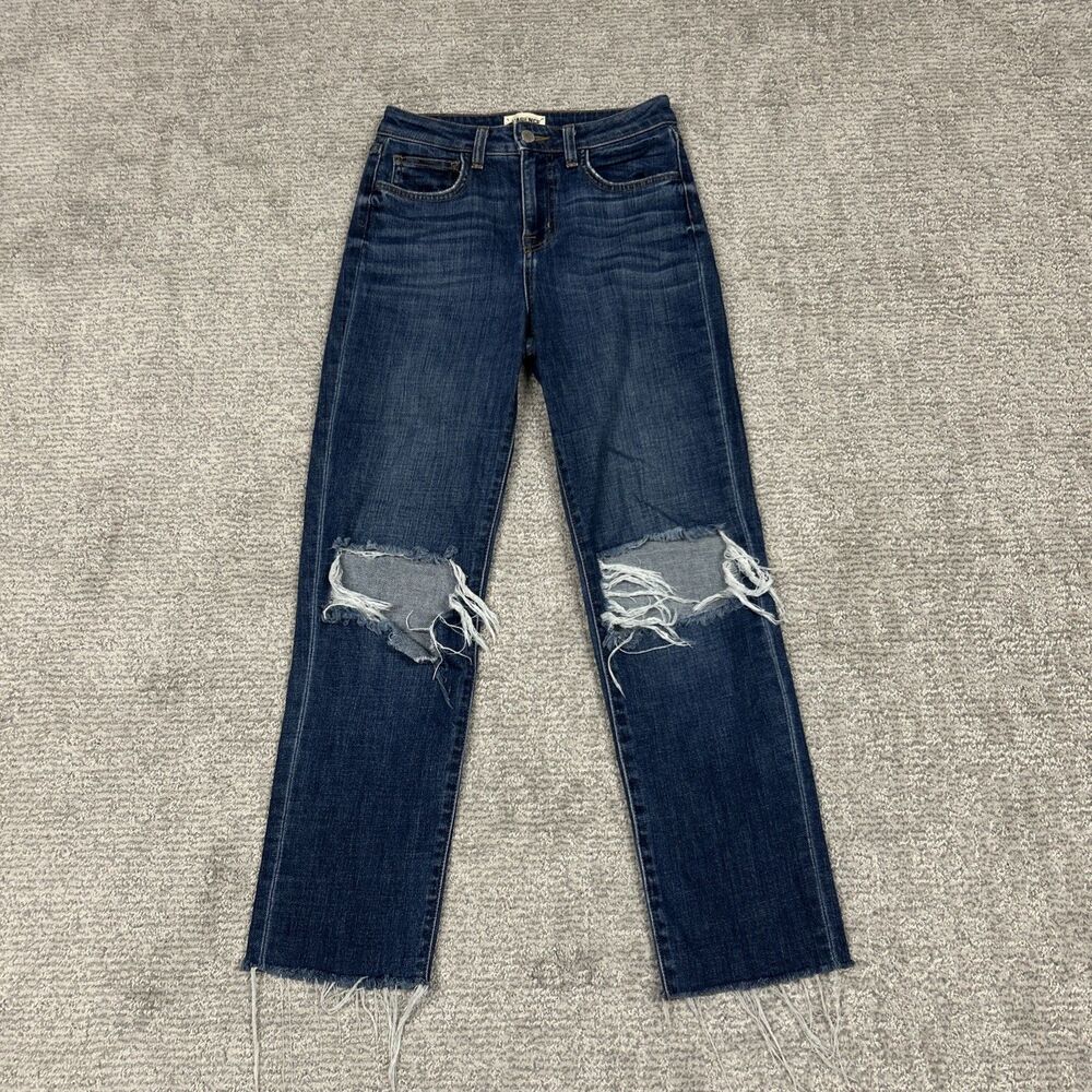 Lagence Audrina Jeans Womens 24 Straight Leg High Rise Destroyed Ripped Knee